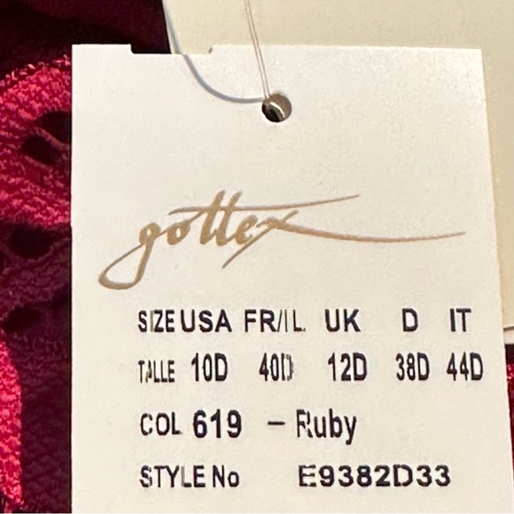 Profile by Gottex Lace Swimsuit Shalimar D-Cup 1 Piece Ruby Swim Straps - Picture 10 of 12